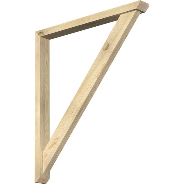 Ekena Millwork Traditional Slat Rough Sawn Bracket w/ Offset Brace, Douglas Fir, 4"W x 38"D x 44"H BKT0402X38X44TRA06RDF - main